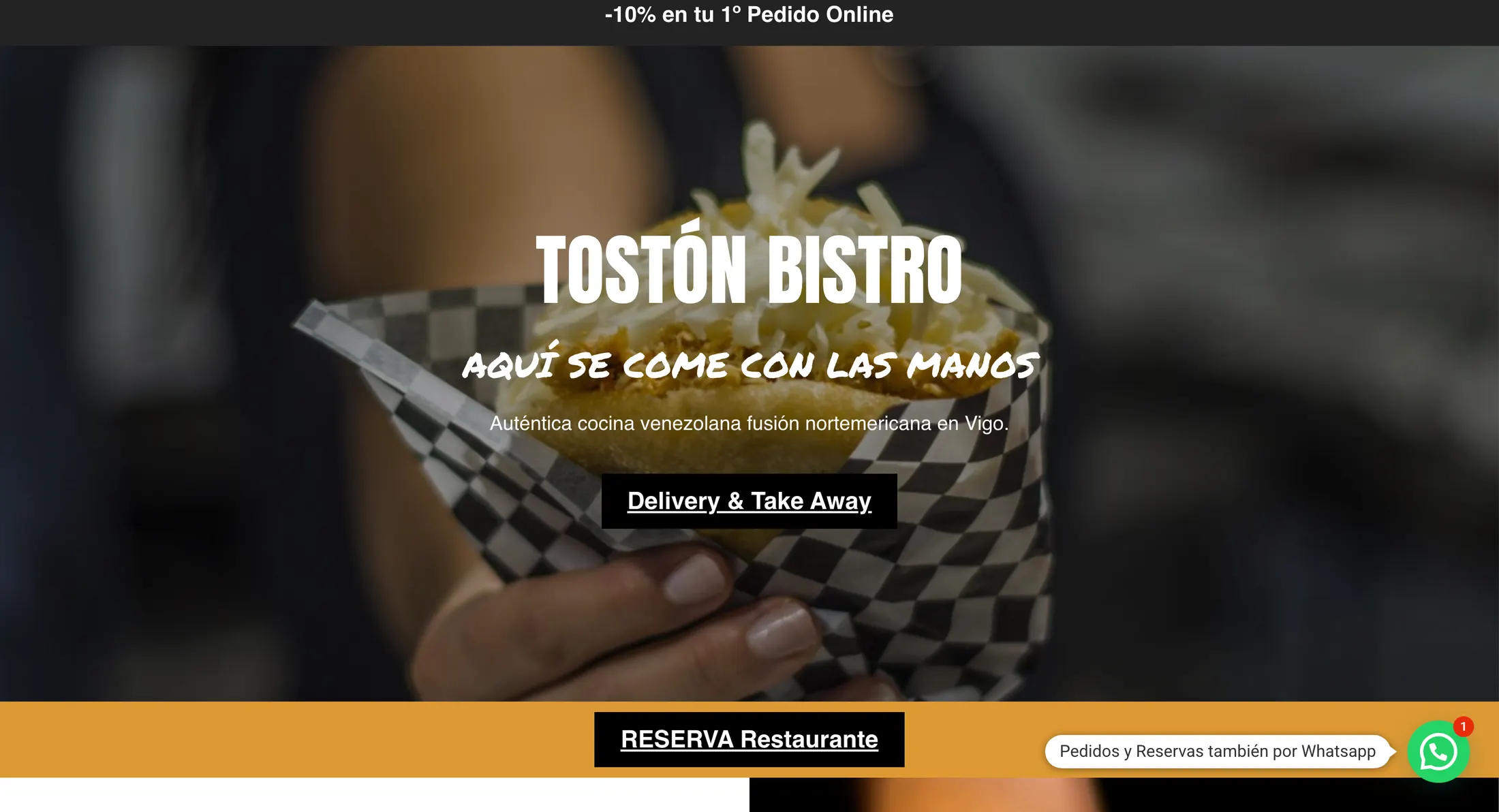Portada de la web de Tostón Bistro